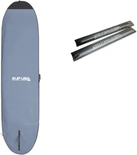 11' Premium Paddleboard Bag with Handle, Foam Padded, Stand Up Paddleboard Cover Case, Carrying case for outdoor (11' Gray and Flat Rack Pads)