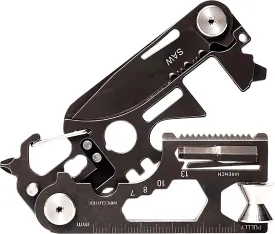 28 in 1 EDC Multi-function Tool, Keychain portable Metal Pocket Tool for men, Wrench for Screw, Ruler, Pulley, Spoke Tool,bottle opener, thread cutter, Self-locking Pocket Knife Multitool