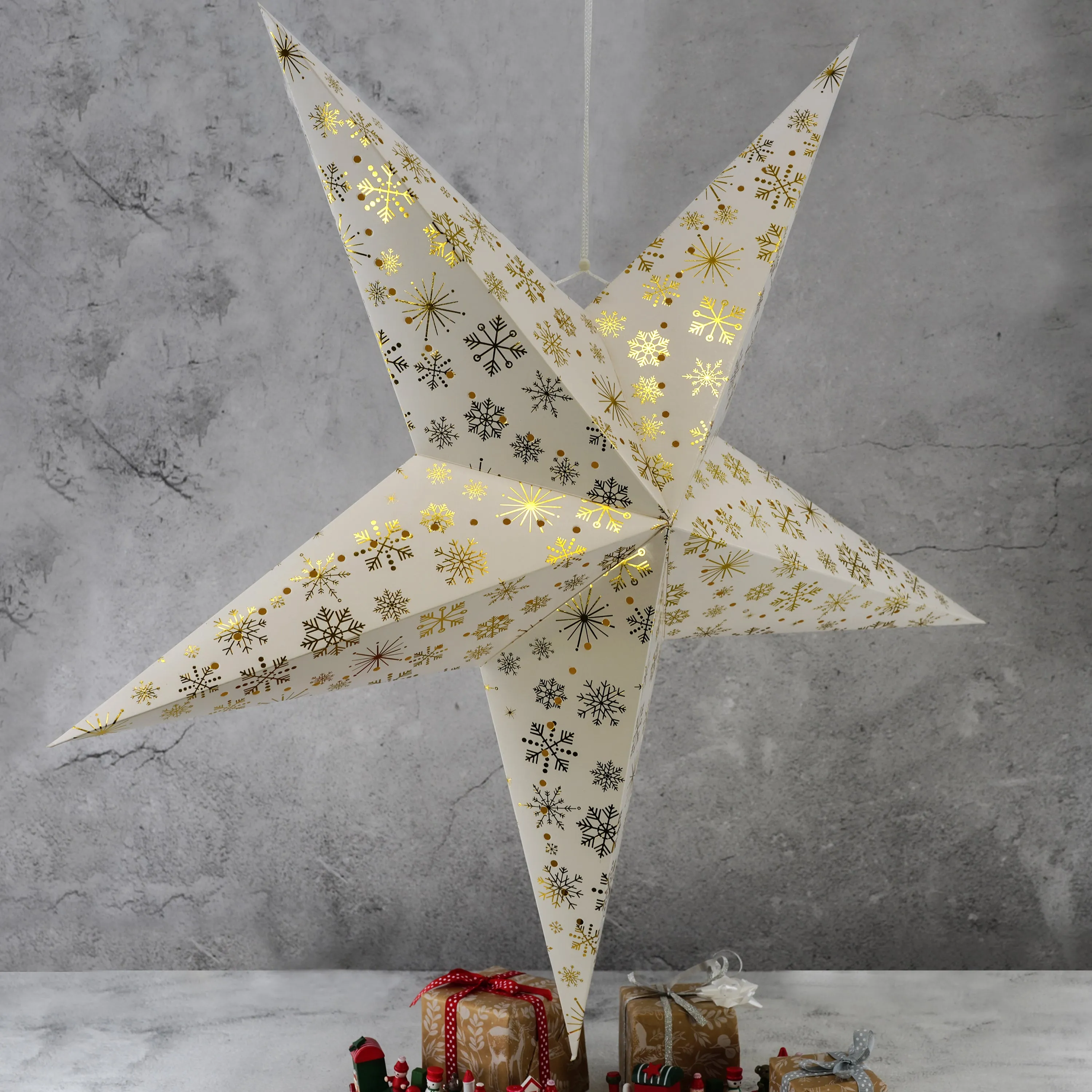 75 cm LED Hanging Paper Star Lantern