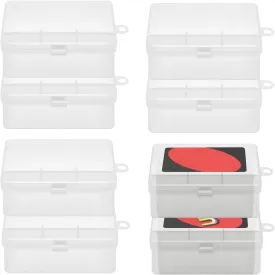 8Pcs Card Case Holder Designed for Classic Card Game, Holds 108 Pcs Card Compatible with Classic UNO Deck, and so on, 3.93x2.6x1.57 Inch Plastic Playing Card Case Box Storage (NO Cards)