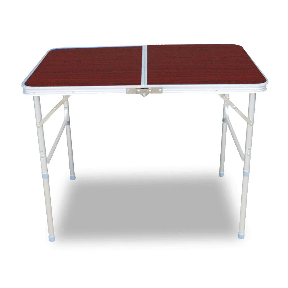 Aluminium Folding Portable Garden Camping Picnic BBQ Table Height Adjustable 120 x 60 cm - red
