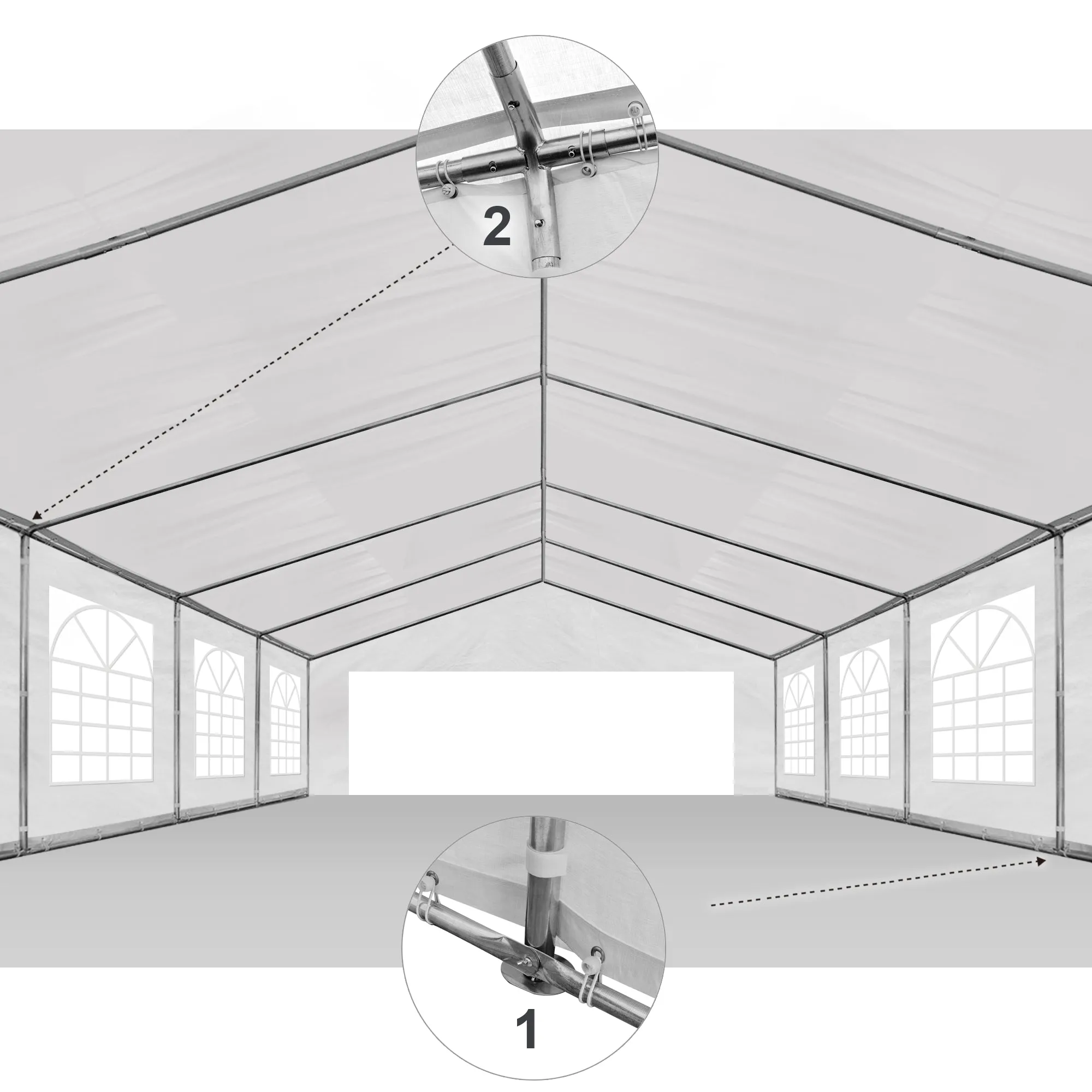 American Phoenix 16'x26' Party Tent- Blue   white