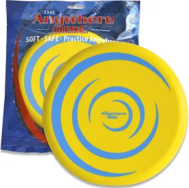 Anywhere Kids Foam Flying Disc | Durable Design Floats On Water | Super Soft for Indoor and Outdoor Use | Perfect for Beach, Camping, Pool Games and Splash Pad Summer Fun | Easy to Catch | 8 Yellow