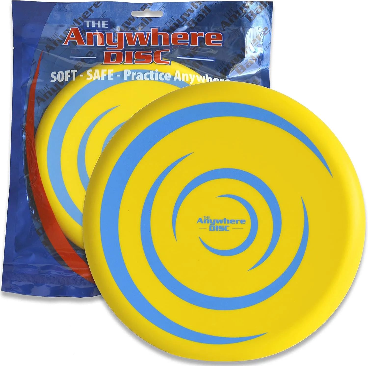 Anywhere Kids Foam Flying Disc | Durable Design Floats On Water | Super Soft for Indoor and Outdoor Use | Perfect for Beach, Camping, Pool Games and Splash Pad Summer Fun | Easy to Catch | 8 Yellow