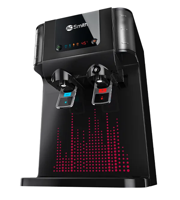 AO Smith Intelli Pro 10L UV   UF   SCMT Hot & Normal Water Purifier with 6 Stage Purification (Black)