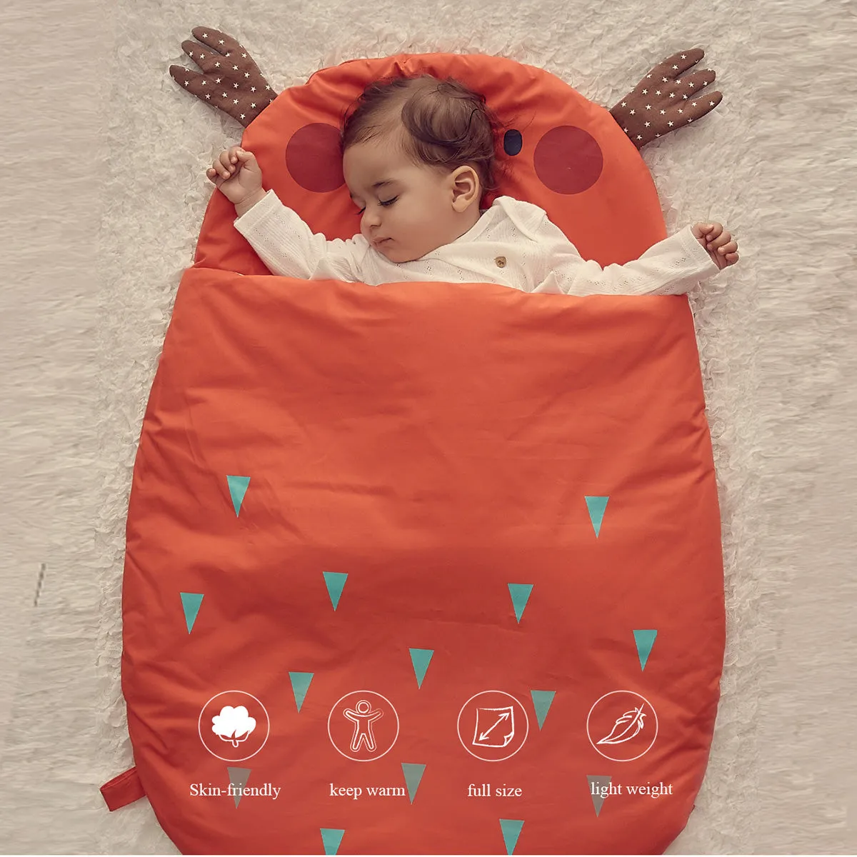Bebamour Anti Kick Baby Sleeping Bag Safe Nights Cotton Baby Sleep Bag 2.5 Tog 0-18 Months Cute Infant Boy Girls Sleeping Sack Baby Wrap Blanket