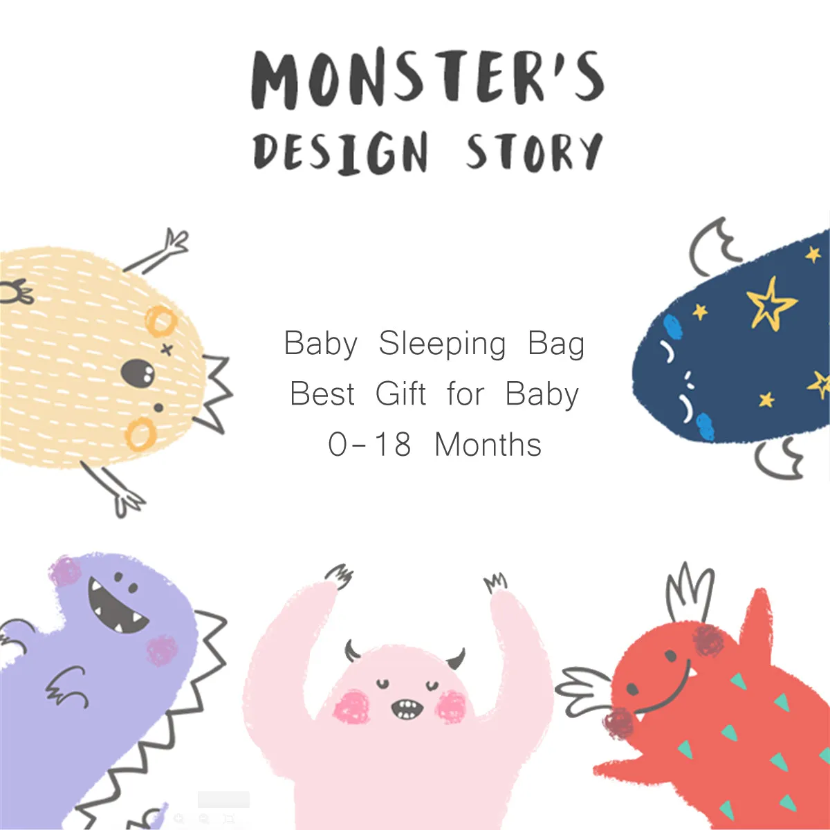 Bebamour Anti Kick Baby Sleeping Bag Safe Nights Cotton Baby Sleep Bag 2.5 Tog 0-18 Months Cute Infant Boy Girls Sleeping Sack Baby Wrap Blanket