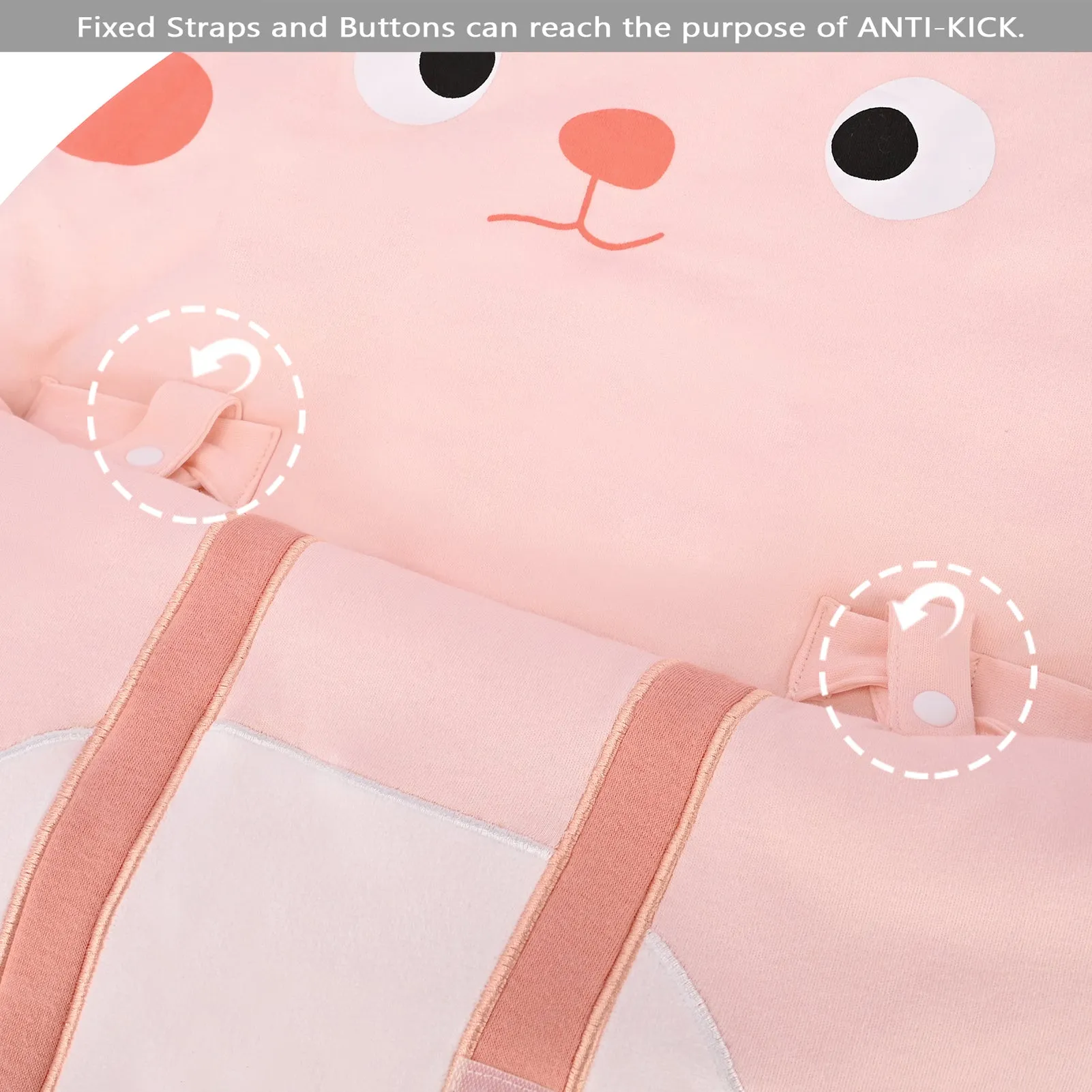 Bebamour Anti Kick Baby Sleeping Bag Safe Nights Cotton Baby Sleep Bag 2.5 Tog 0-18 Months Cute Infant Boy Girls Sleeping Sack Baby Wrap Blanket