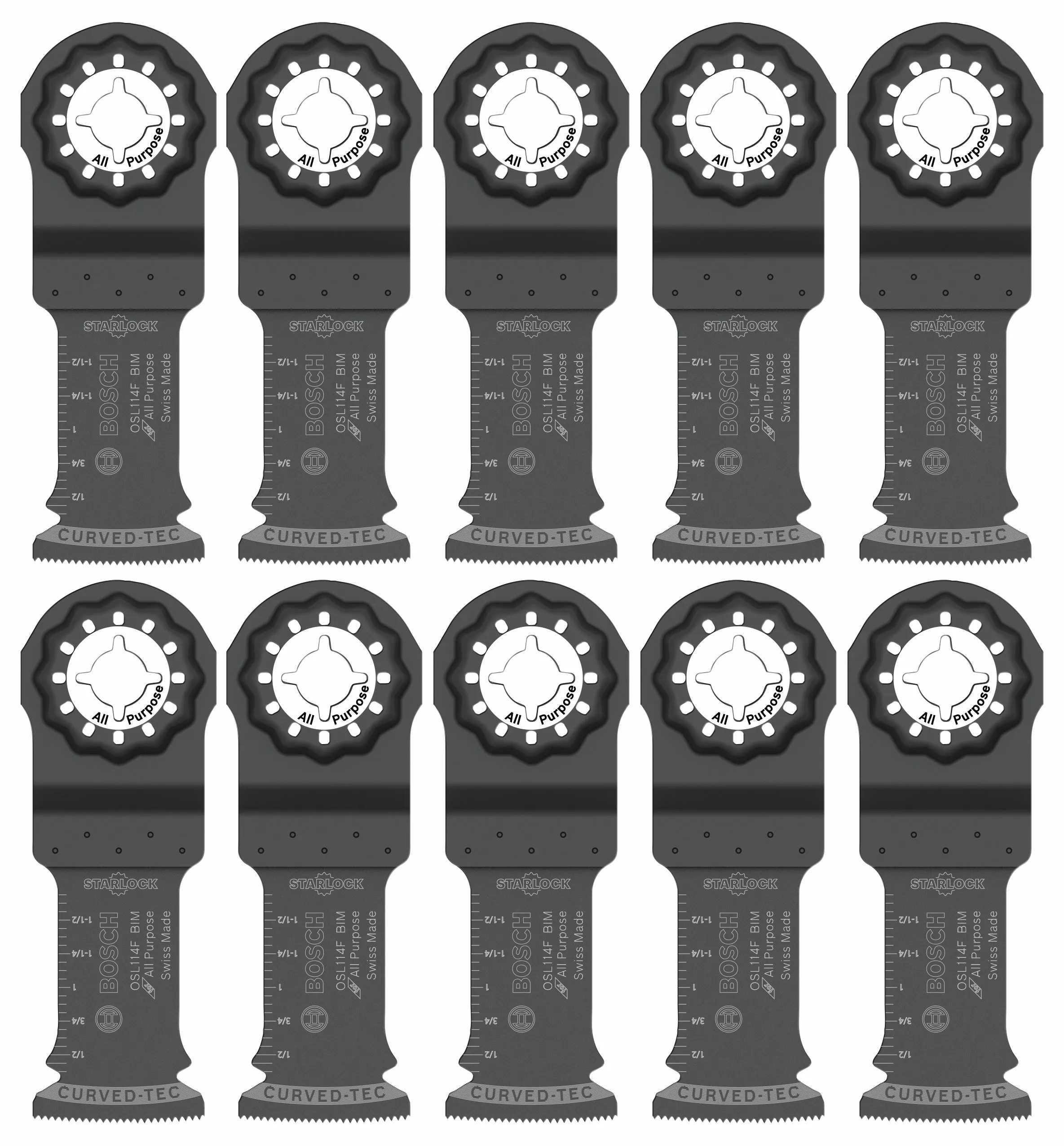 BOSCH OSL114F-10 1-1/4 In. Starlock® Oscillating Multi Tool Bi-Metal Plunge Cut Blade 10 pk.
