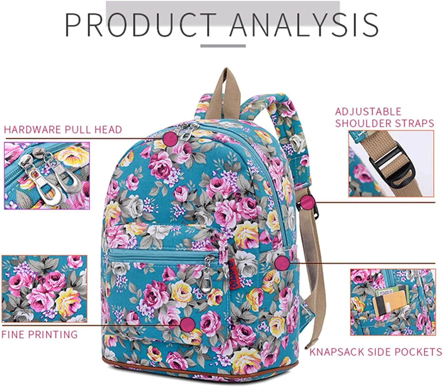 Bravo Floral Small (12 Inch) School Backpack - Floral Cream