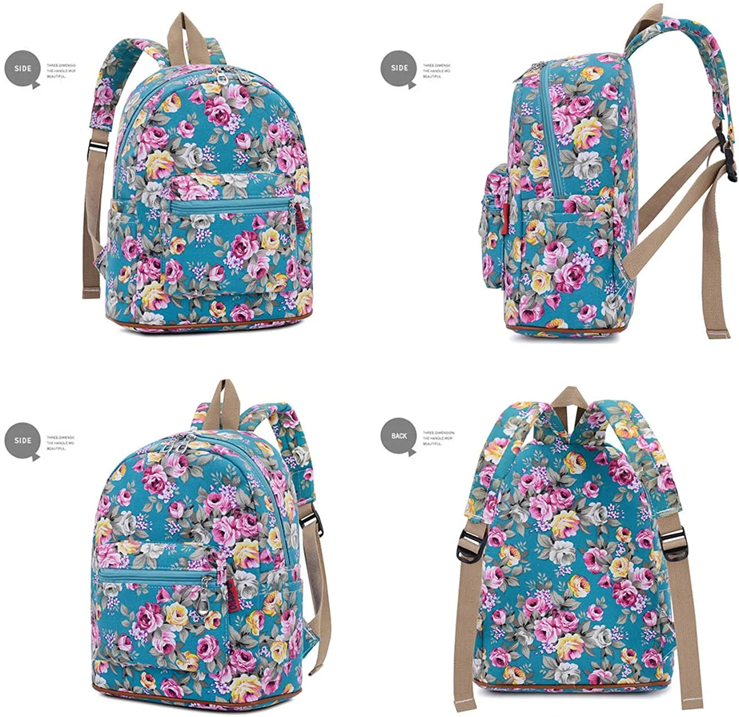 Bravo Floral Small (12 Inch) School Backpack - Floral Cream
