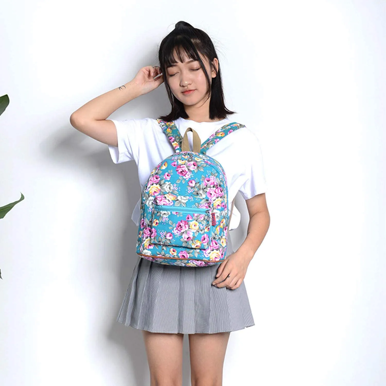 Bravo Floral Small (12 Inch) School Backpack - Floral Cream