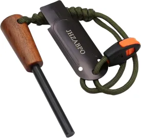 Ferro Rod Survival Kit, Flint and Steel Flint Fire Starter Kit, Fast Fire Stick with Survival Whistle