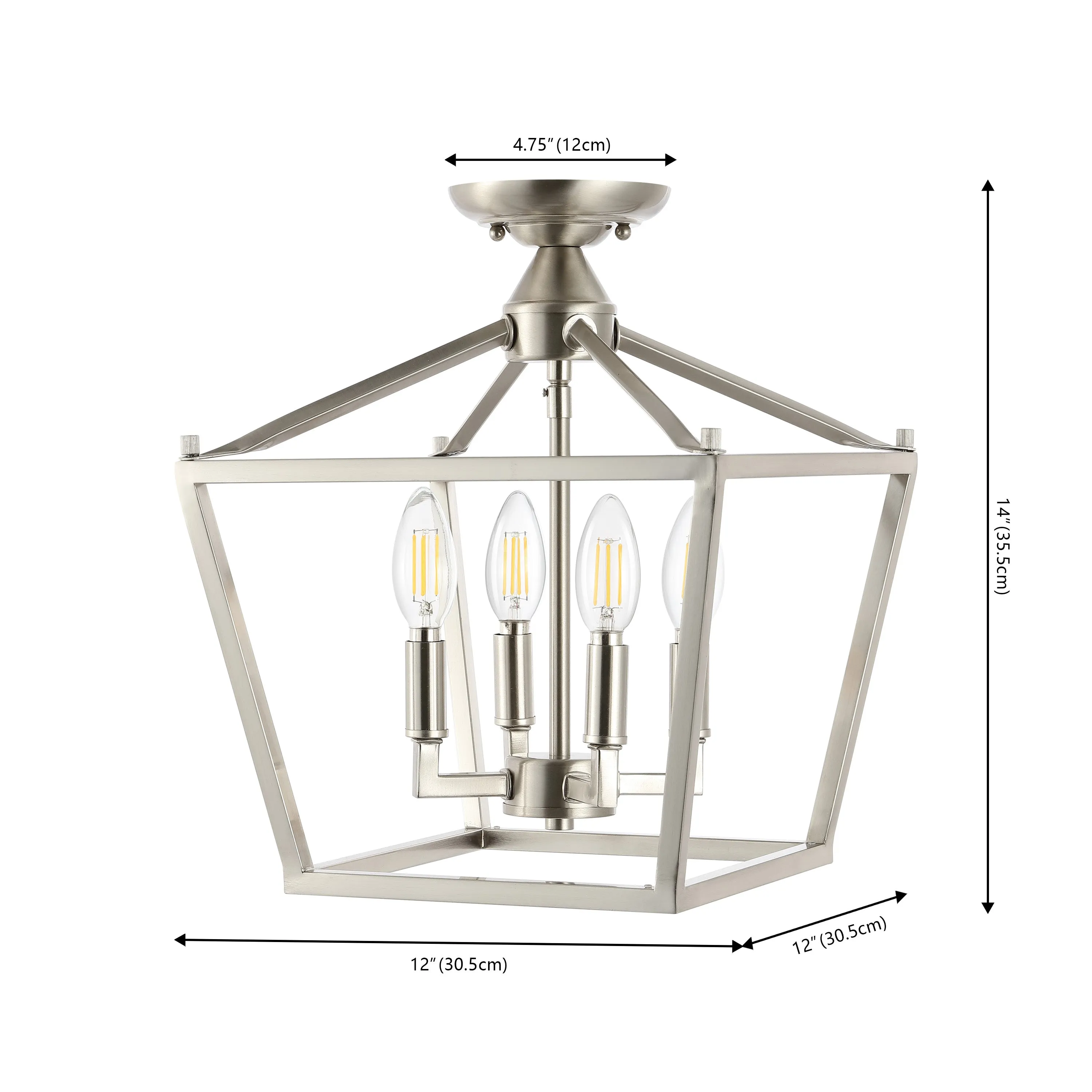 Flergo Iron Modern Farmhouse LED Flush Mount