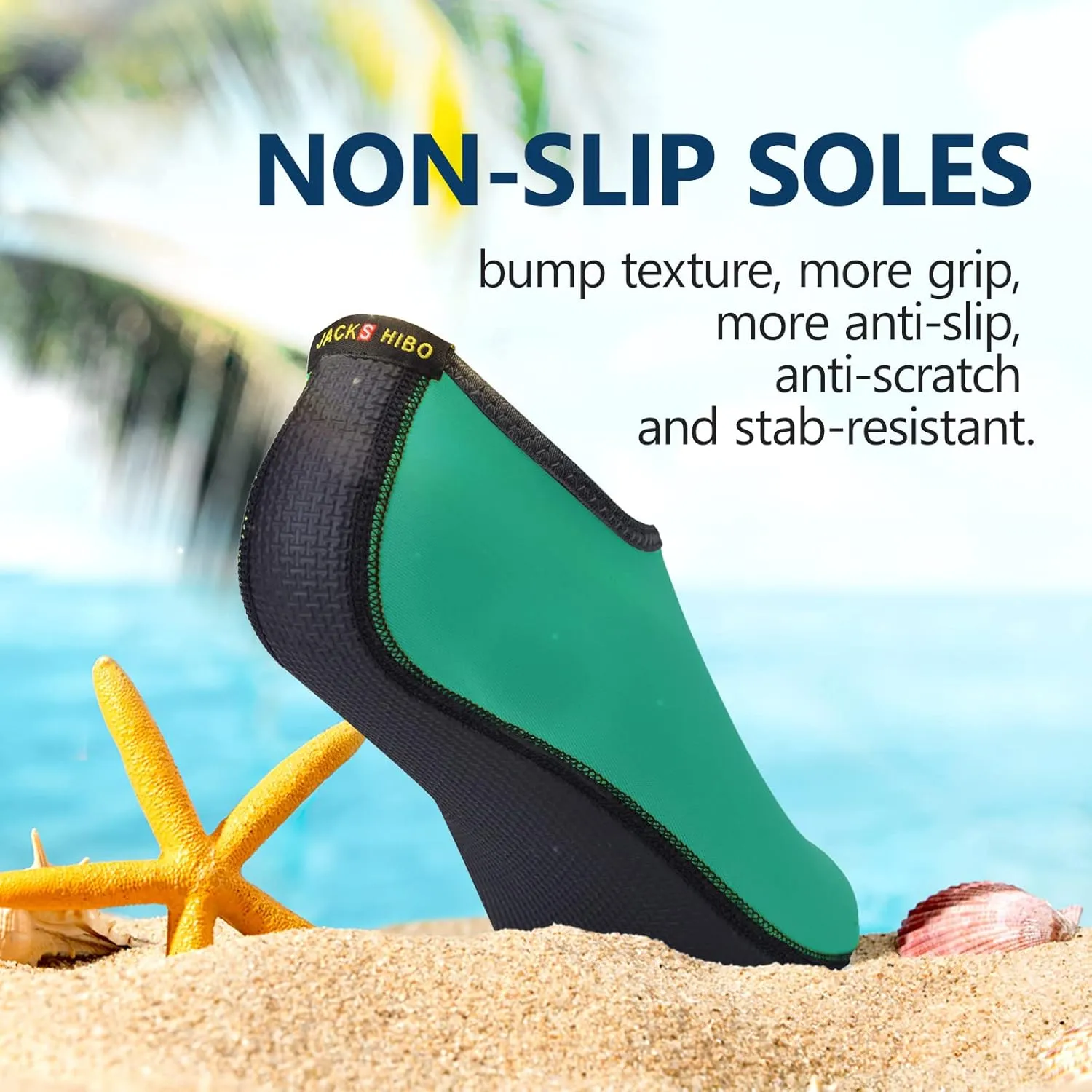 JACKSHIBO Water Shoes for Women Men Swim Shoes Water Socks for Cruise Essentials Swimming Aqua Beach Pool Yoga Surf