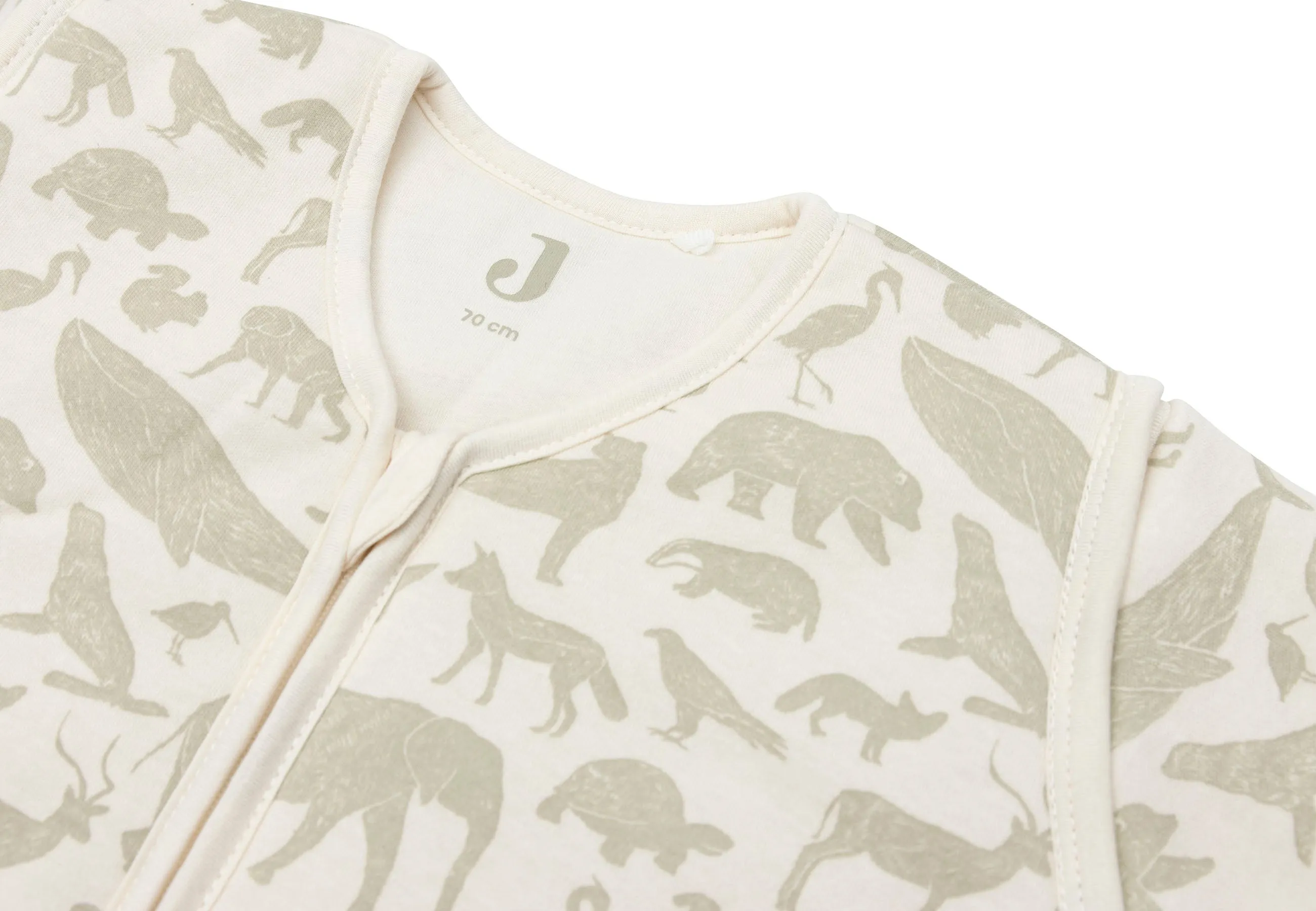 Jollein Sleeping bag with detachable sleeve 70cm | Animals Olive Green