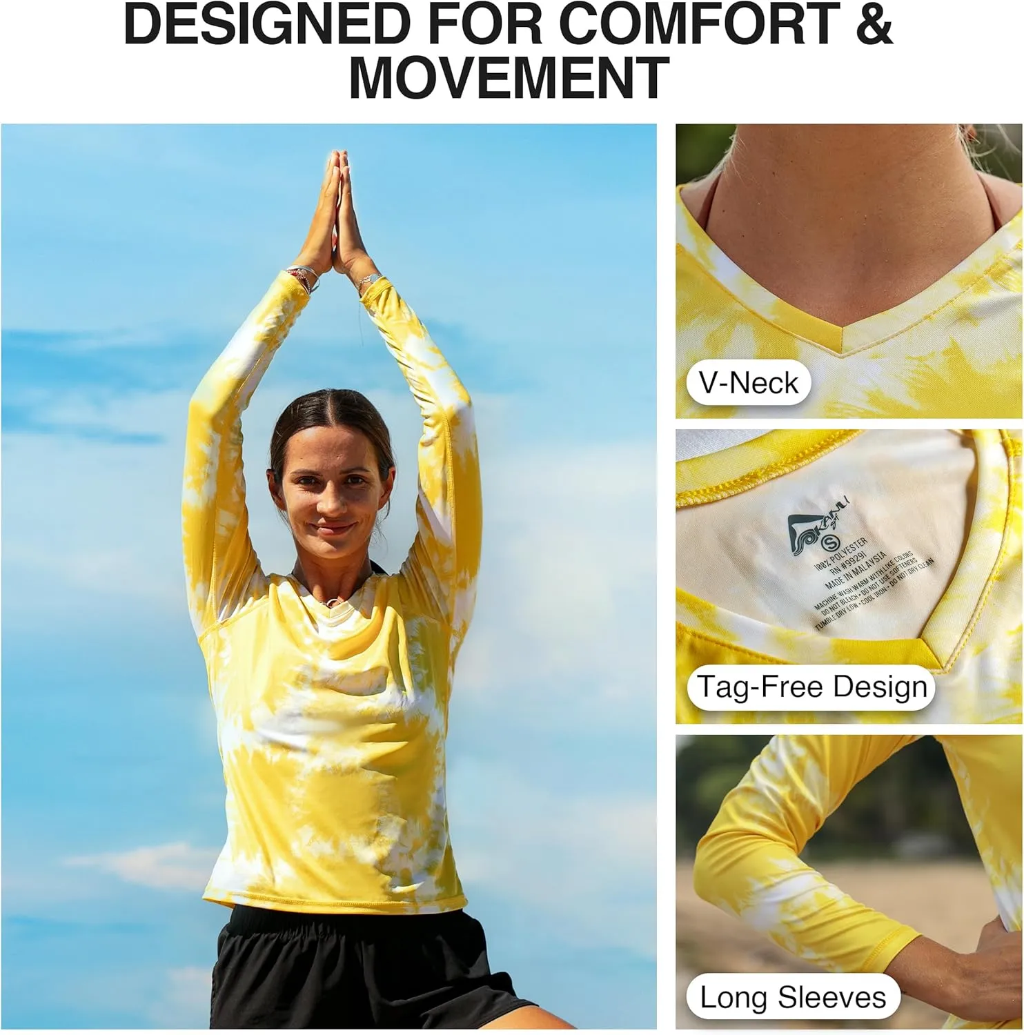 Kanu Surf Women's UPF 50  Long Sleeve Active Swim Tee & Workout Top