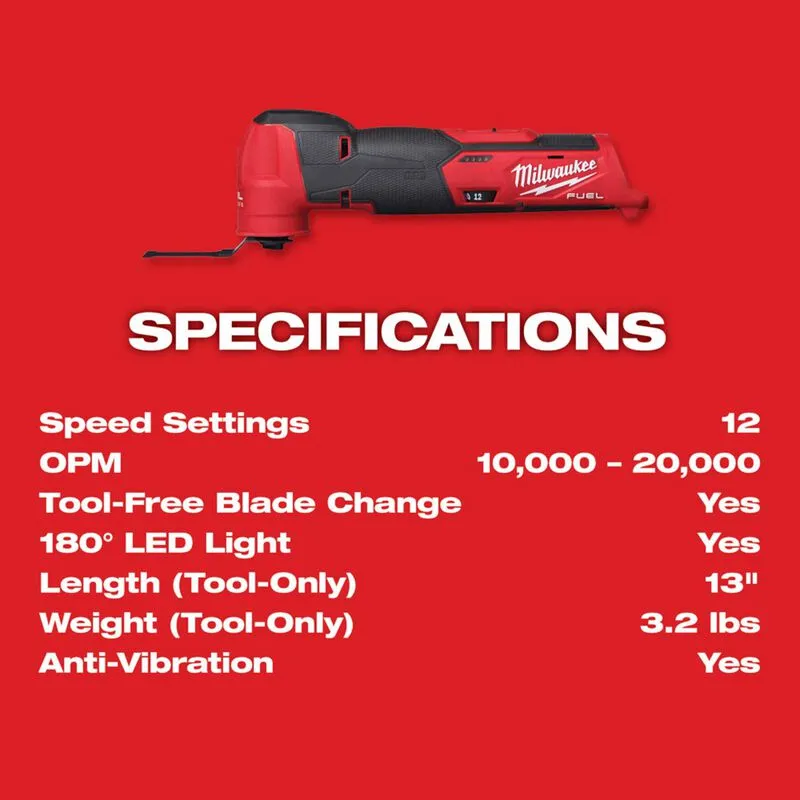 MILWAUKEE 2526-20 M12 FUEL™ Oscillating Multi-Tool