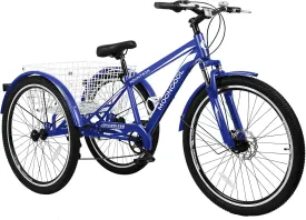 NAIZEA Adult Mountain Tricycle, 7 Speed Three Wheel Cruiser Bike, 27.5 Inch Adults Trikes with Shopping Basket, Exercise Men's Women's Tricycles, Multiple Colors