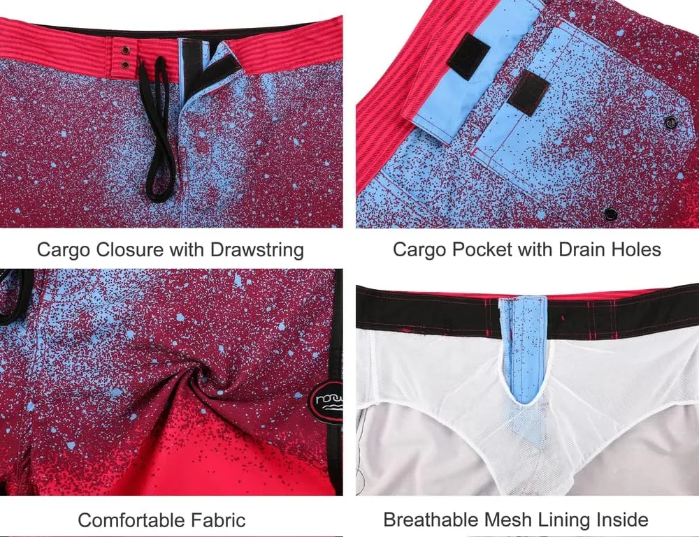 Nonwe Men's Swim Trunks Quick Dry Water Sports Beach Board Shorts with Liner
