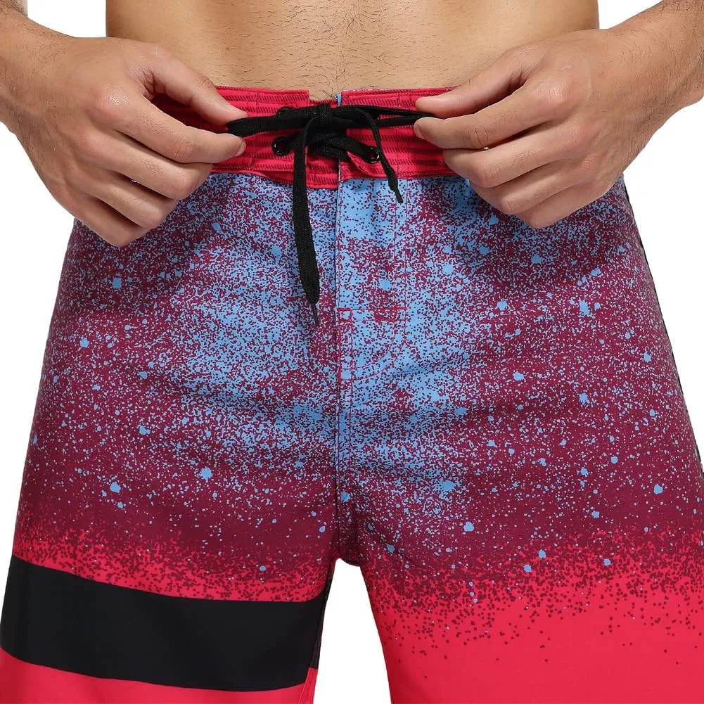 Nonwe Men's Swim Trunks Quick Dry Water Sports Beach Board Shorts with Liner