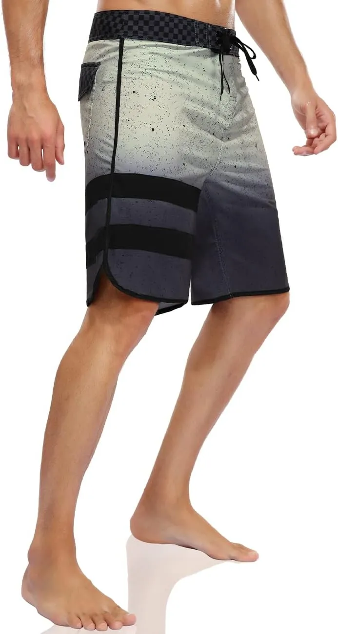 Nonwe Men's Swim Trunks Quick Dry Water Sports Beach Board Shorts with Liner