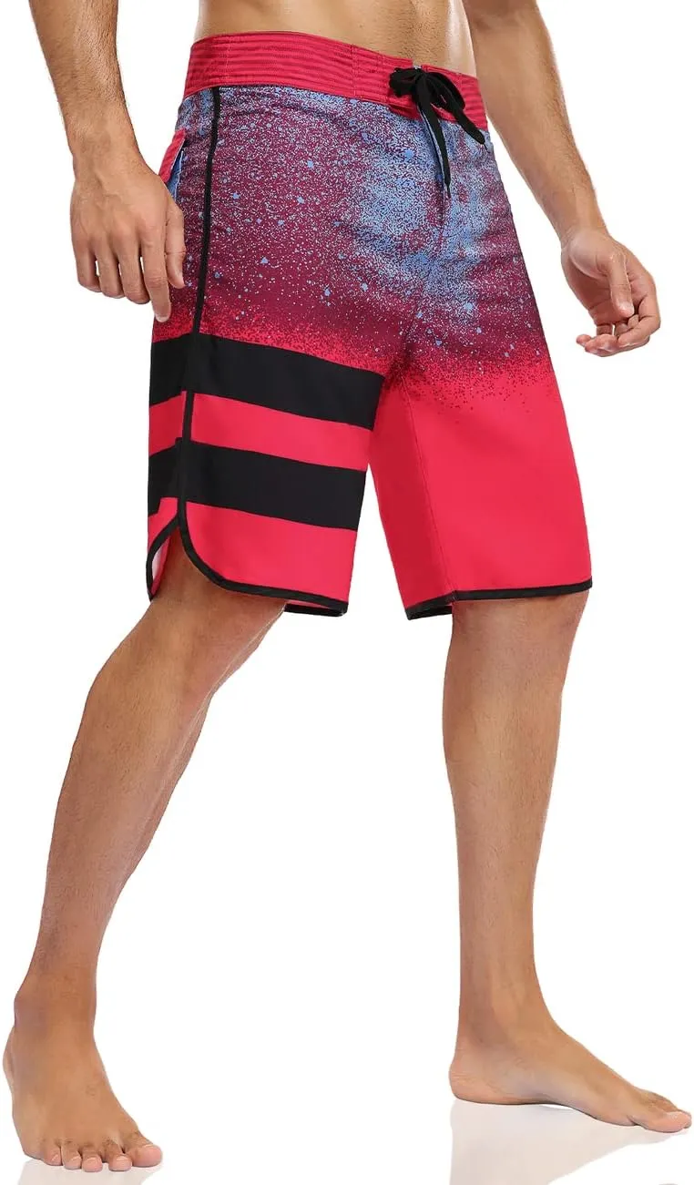 Nonwe Men's Swim Trunks Quick Dry Water Sports Beach Board Shorts with Liner