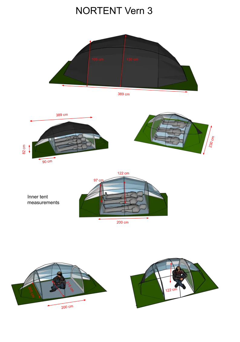 NORTENT Vern 3 Person 4 Season Backpacking Tent
