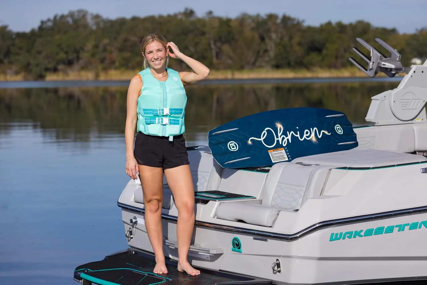 O'Brien Women's Flex V-Back Neoprene USCGA lfie Jacket for Watersports, Boating, PWC, Swimming & Paddle