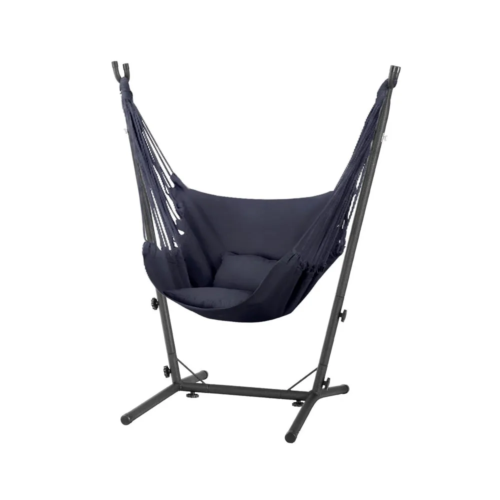Outdoor Hammock Chair with Metal Stand, Grey - Gardeon