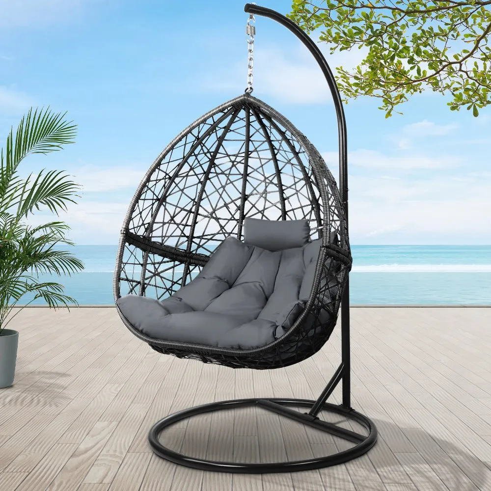 Outdoor Hanging Swing Chair Black