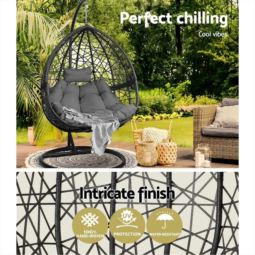 Outdoor Hanging Swing Chair Black