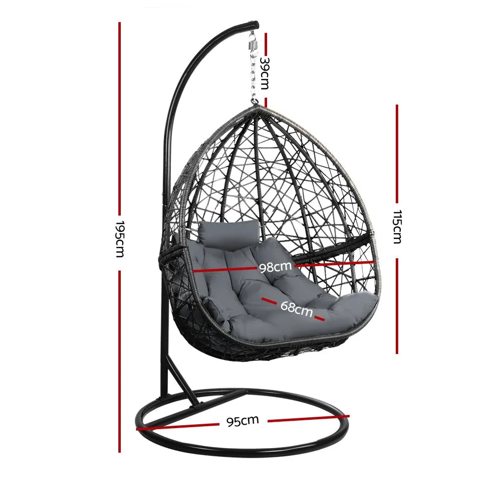 Outdoor Hanging Swing Chair Black