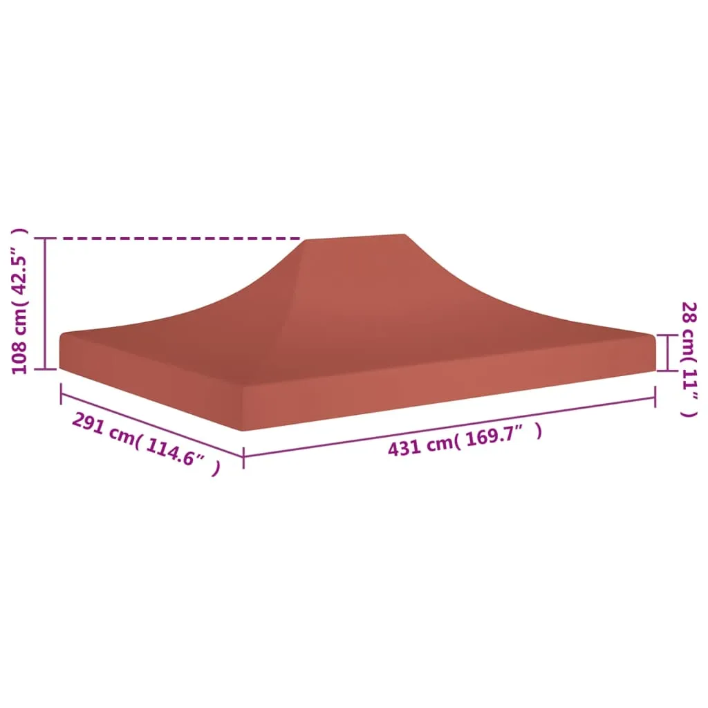 Party Tent Roof 4.5x3 m Terracotta 270 g/m²