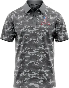 Patriotic USA Golf Polo Shirt ??Mens Performance Short Sleeve Moisture Quick Dry Fit Athletic Veteran UPF Stretch Casual Fun