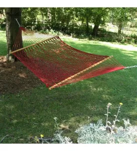 Pawleys Island Presidential Size Original DuraCord Rope Hammock - Garnet