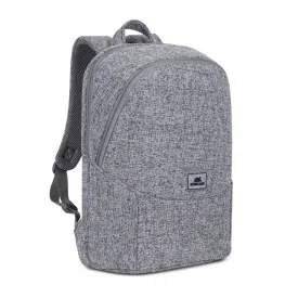 Rivacase Anvik 15.6" Laptop Backpack, 15L, Gray, Waterproof Fabric, Pockets For 10.5" Tablet, Smartphone, Documents, Acc