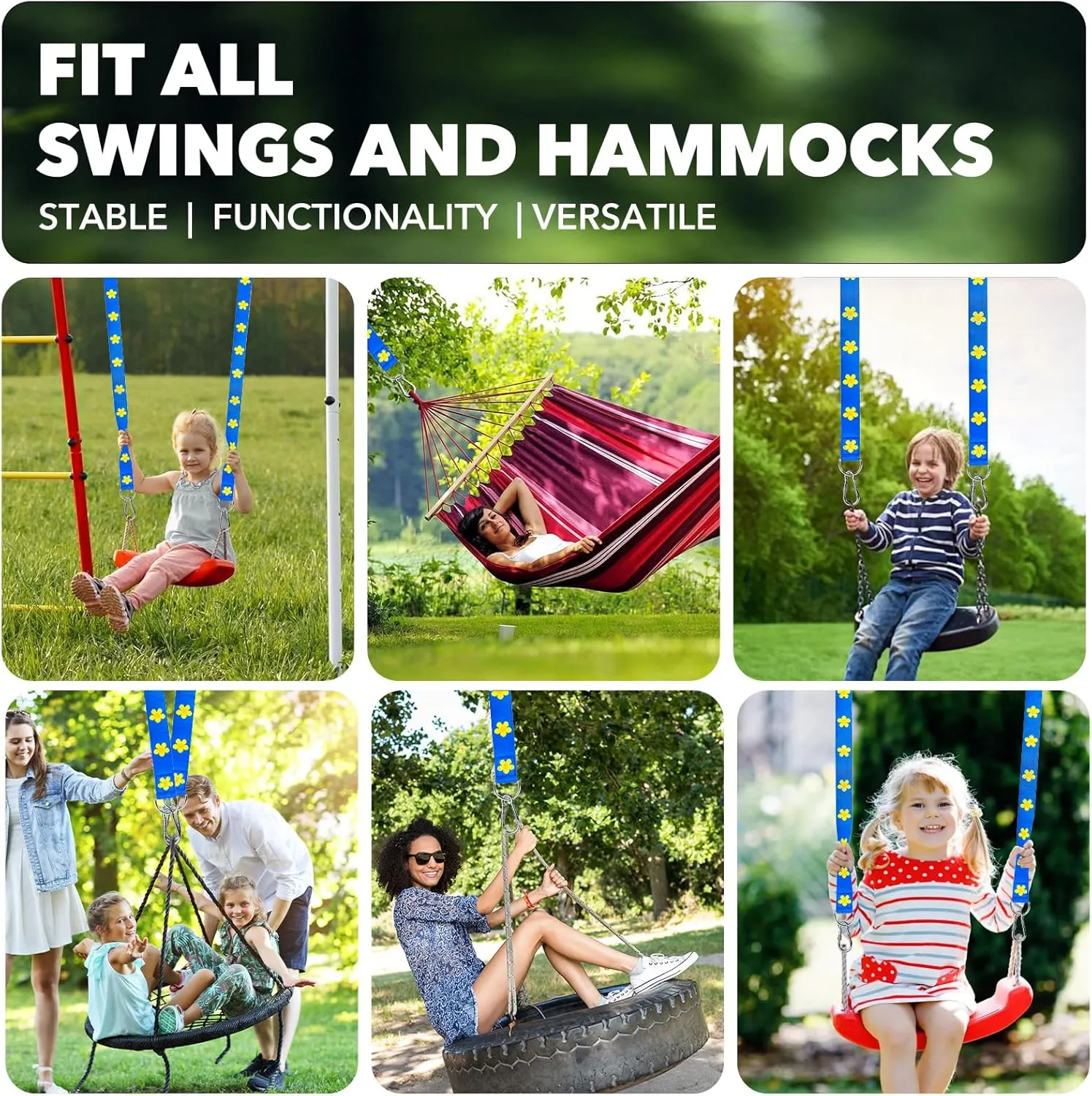 Safe Tree Swing Hanging Straps Kit, 3FT/10FT/15FT/20FT, Heavy Duty Holds 5500LBS Extra Long Adjustable Tree Swing Straps, Easy & Fast Way to Hang Any Swing or Hammock(10 FT)