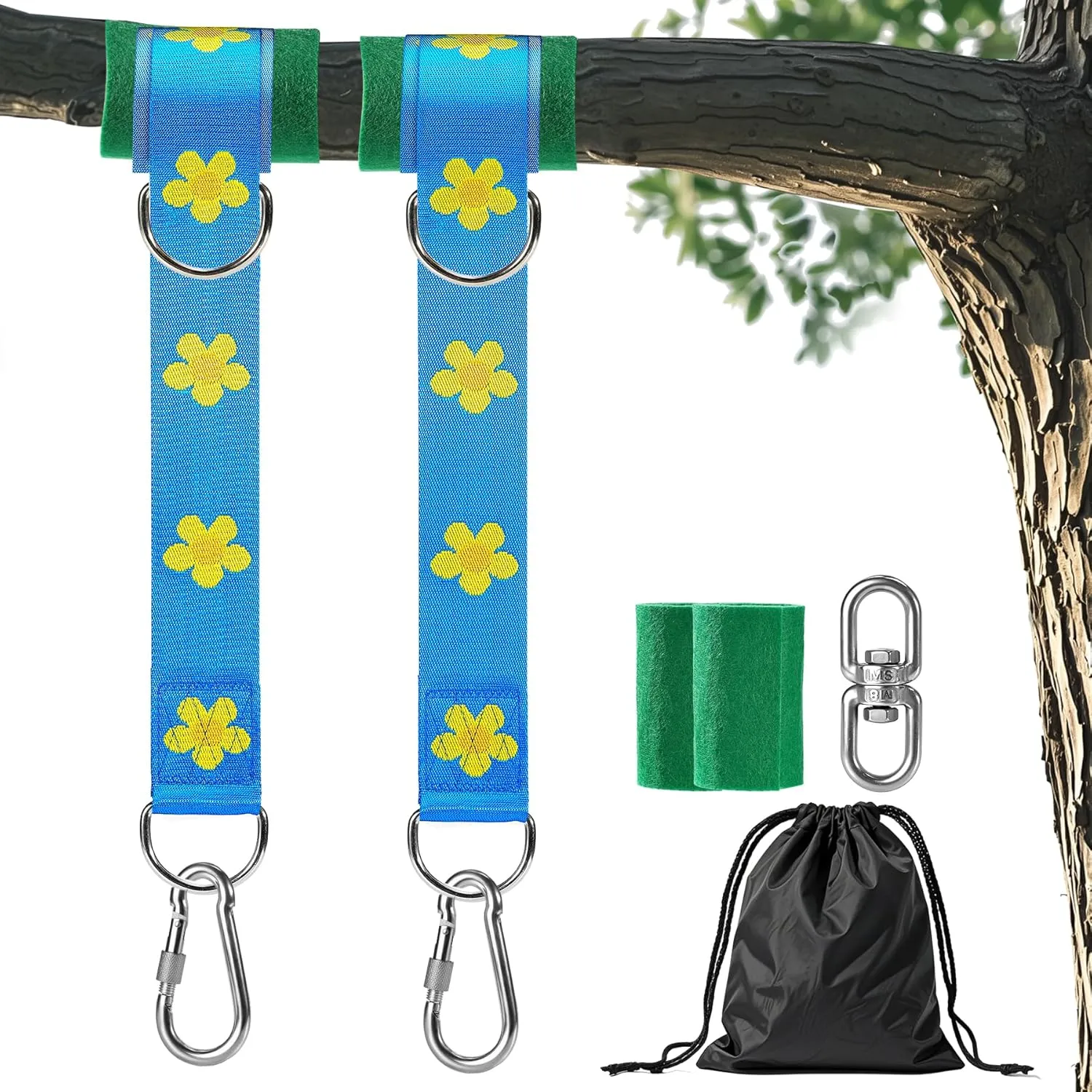 Safe Tree Swing Hanging Straps Kit, 3FT/10FT/15FT/20FT, Heavy Duty Holds 5500LBS Extra Long Adjustable Tree Swing Straps, Easy & Fast Way to Hang Any Swing or Hammock(10 FT)