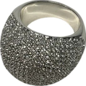 Silver Diamante Dome Ring- Size P
