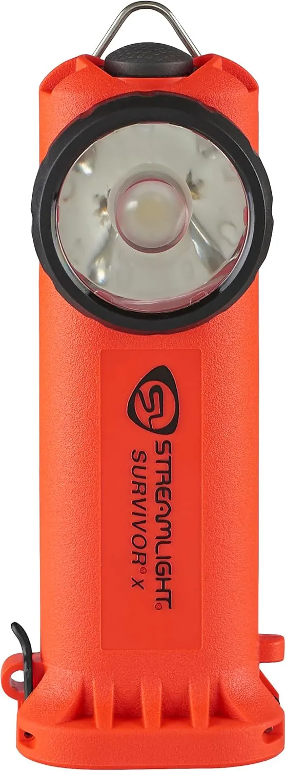 Streamlight 90950 Survivor X 250-Lumen Right-Angle Firefighter's Flashlight with Three (3) "AA Alkaline Batteries, Orange
