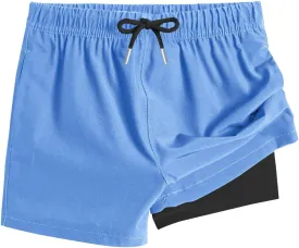 Swim Shorts for Girls Quick Dry High Waisted Trunks with Compression Liner Drawstring Beach Board Shorts Swim Bottoms