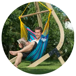 Vela Hammock Stand , Spruce Wood, for La Siesta Basic Hammock Chairs - Caramel