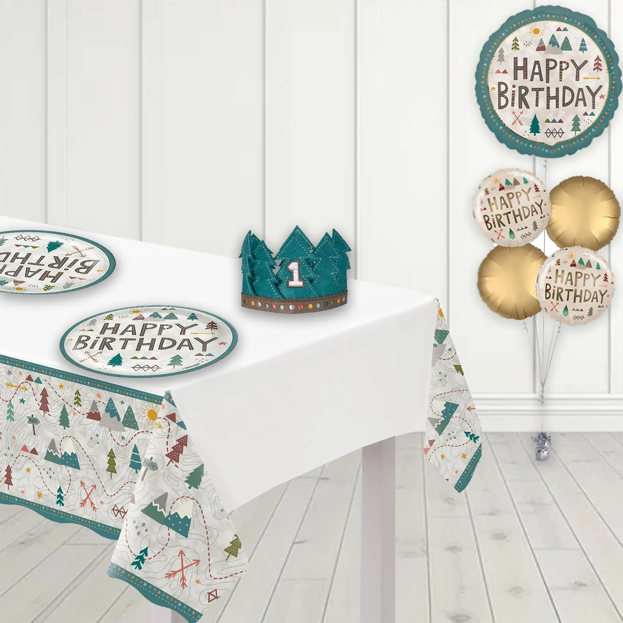 Wilderness Adventure Plastic Table Cover Birthday Party Decorations, 2 Pack