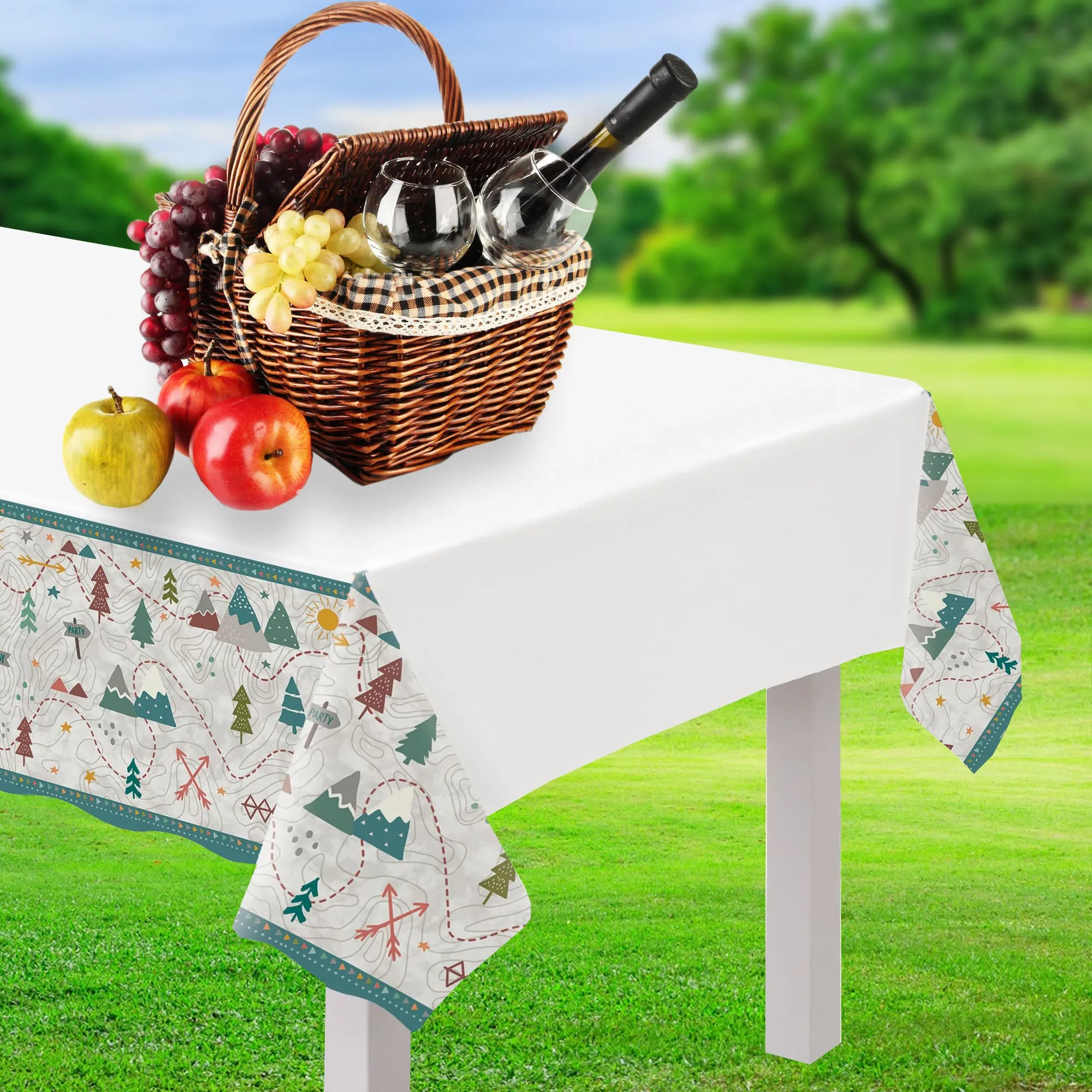Wilderness Adventure Plastic Table Cover Birthday Party Decorations, 2 Pack