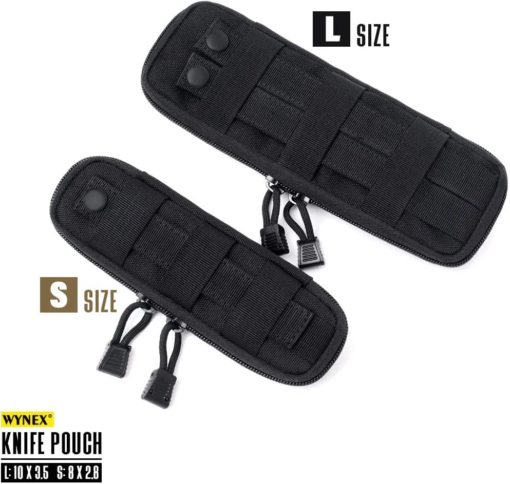 WYNEX Tactical Small Molle Pouch Nylon Knife Sheath Flashlight Holder Multi Tool Pouch Mini Ifak for Belt Epipens Carrying Case Molle Attachment Gear