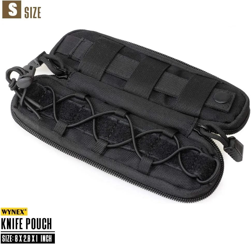WYNEX Tactical Small Molle Pouch Nylon Knife Sheath Flashlight Holder Multi Tool Pouch Mini Ifak for Belt Epipens Carrying Case Molle Attachment Gear
