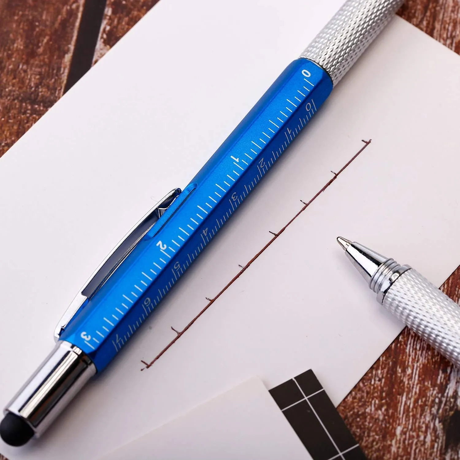 Zhanmai 16 Pieces 8 Pcs Gifts for Men Fathers Day Dad Gifts from Daughter Son Wife 6 in 1 Multitool Pen Set with Refills Screwdriver Ruler Levelgauge Birthday Graduation (Multi-color)